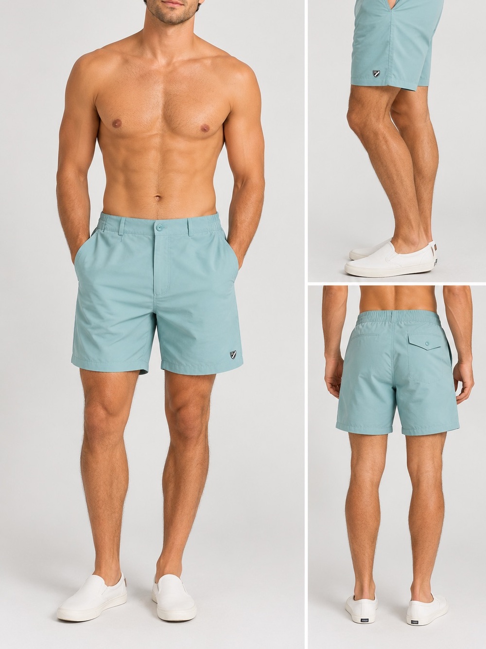Daniel Cremieux Light Aqua Flat-Front Men’s Shorts